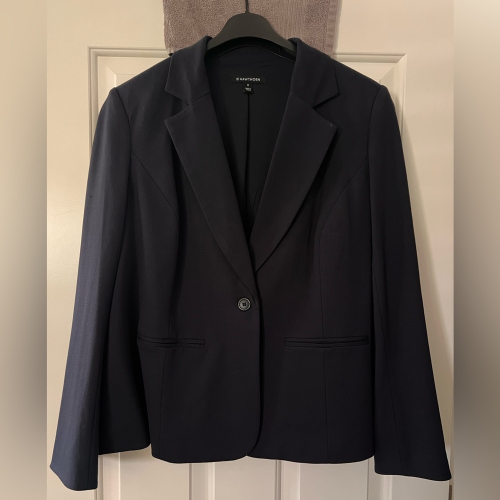 41 Hawthorne Navy Blazer with Striped accent - 1X